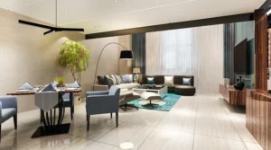 Godrej Tycoon Sector 53 Gurgaon luxury living room interior with modern design, premium furnishings and spacious layout
